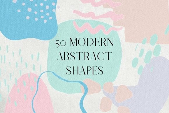 Download 50 Pink and Blue Abstract Shapes Clipart - Ink Collection