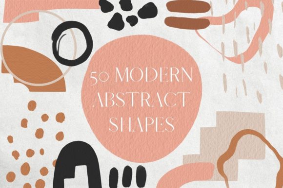 Download Beige, Pink, Brown Abstract Shapes - Ink Collection