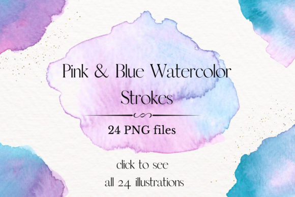 Download Pink and Blue Watercolor Splash Clipart - Ink Collection