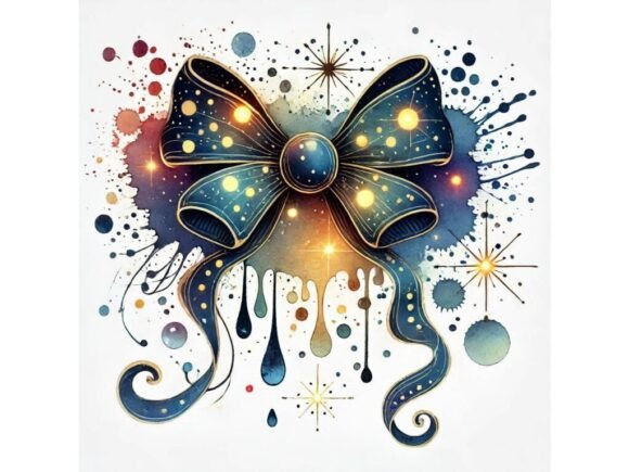 Download Inkblot-style Bow with Abstract Shapes a - Ink Collection