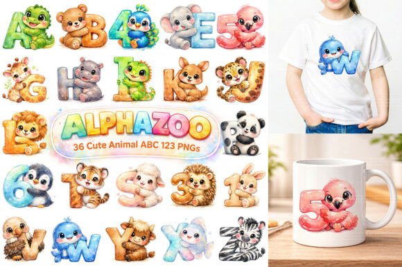 Download Cute Animal Alphabet Clipart, ABC PNG - Alphabet clipart Collection