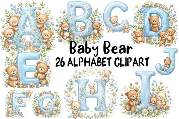 Download Baby Bear Alphabet Clipart - Alphabet clipart Collection