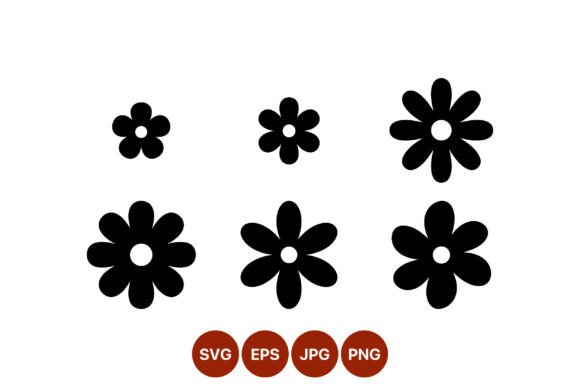 Download Simple Black Flower Shapes Vector - Premium Resources