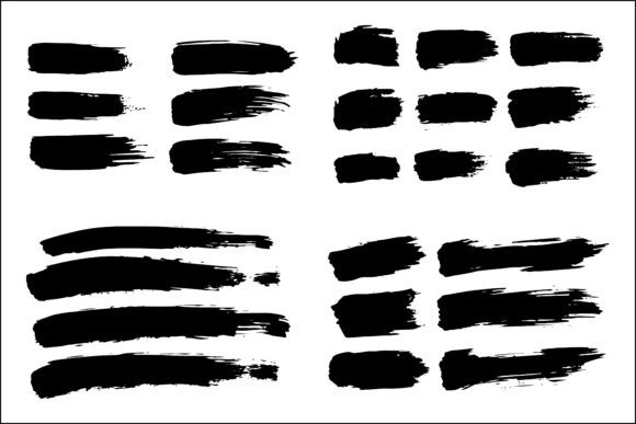 Download Abstract Brush Strokes Silhouette Set - Brush Collection