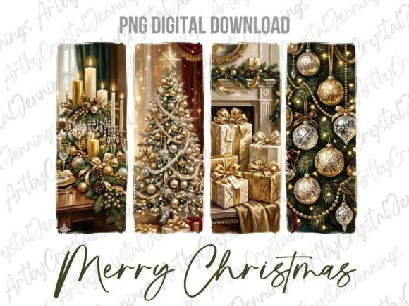 Download Elegant Gold Christmas Brushstroke PNG - Brush Collection