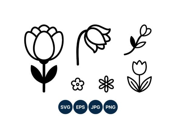 Download Simple Flower Line Art Vector - Premium Resources