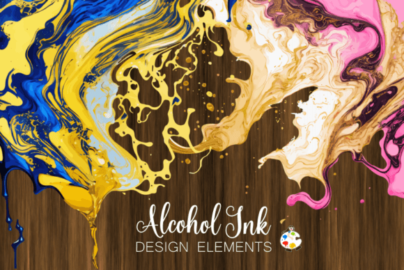 Download Alcohol Ink Abstract Design Elements - Ink Collection