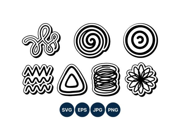 Download Bold Black Abstract Spiral Icons - Premium Bundle