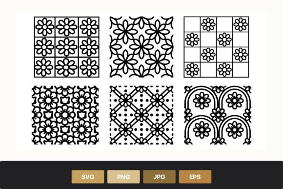 Download Black White Floral Patterns Vector Set - Premium Bundle
